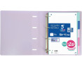 Oxford Strongline, Separadores Archivador 4 anillas A4, Plástico Opaco, 5 Posiciones, 4 Taladros, 5 Colores Pastel