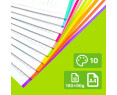 Campus – Recambio Hojas Cuadriculadas A4 para Archivador de 4 Anillas,160 Hojas de 90g (10 Colores)