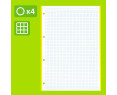 Campus – Recambio Hojas Cuadriculadas A4 para Archivador de 4 Anillas,160 Hojas de 90g (10 Colores)