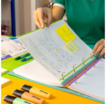 Campus – Recambio Hojas Cuadriculadas A4 para Archivador de 4 Anillas,160 Hojas de 90g (10 Colores)
