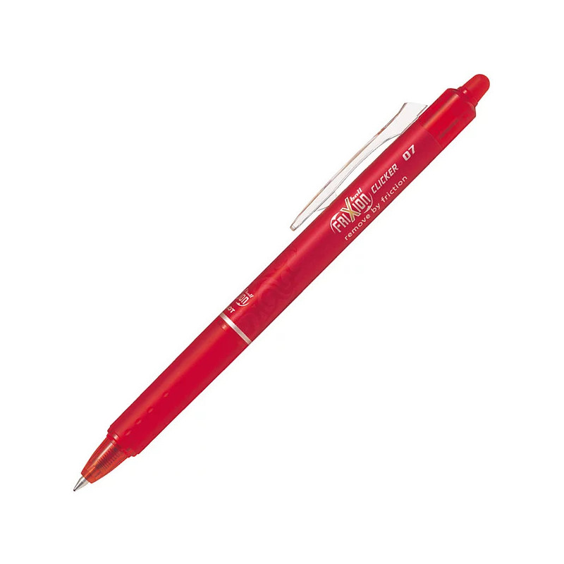 Pilot FriXion Ball Clicker Bolígrafo retráctil de tinta líquida, tinta termosensible borrable, punta mediana de 0,7 mm