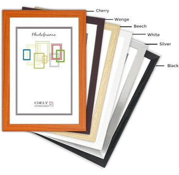 Marco de Foto 40x50 cm Color (Haya)(Blanco)(Negro)( Cerezo)(Wengué)(Plateado) MOD-254 Hecho de Madera, Ancho de moldura 2cm