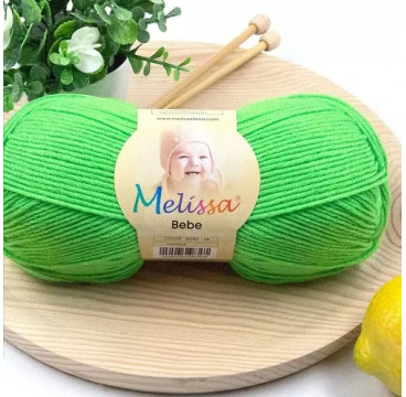 Lana Bebé Verde Neón 14