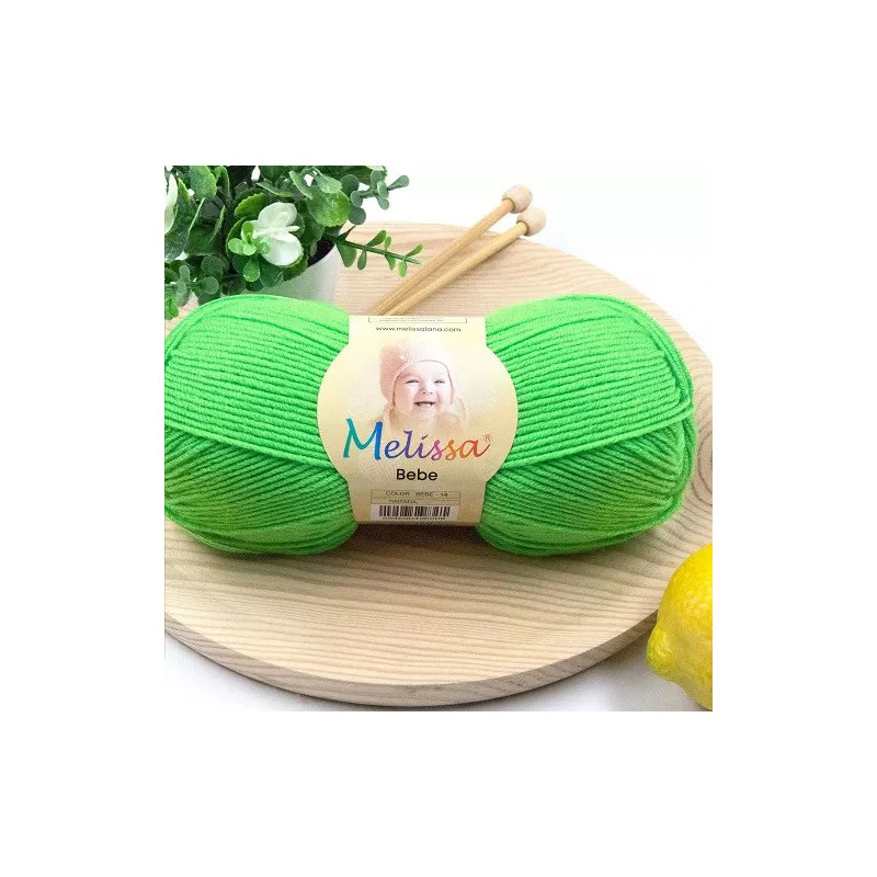Lana Bebé Verde Neón 14