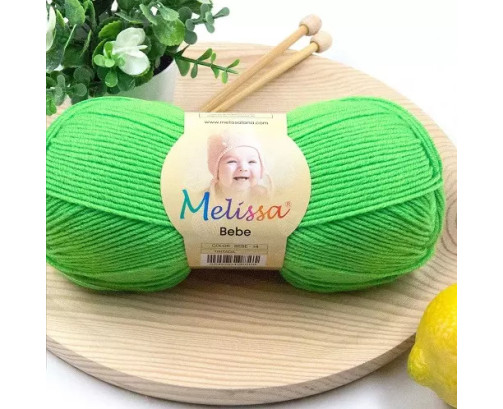 Lana Bebé Verde Neón 14