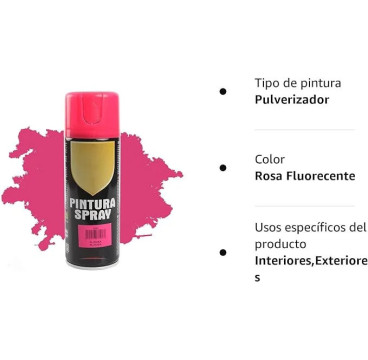 Pintura Spray Rosa Fluorescente 400 Ml
