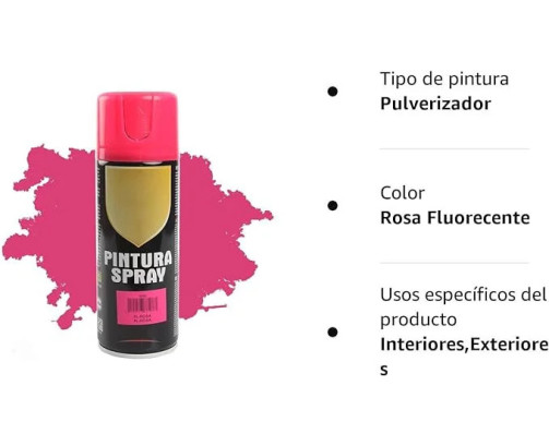 Pintura Spray Rosa Fluorescente 400 Ml