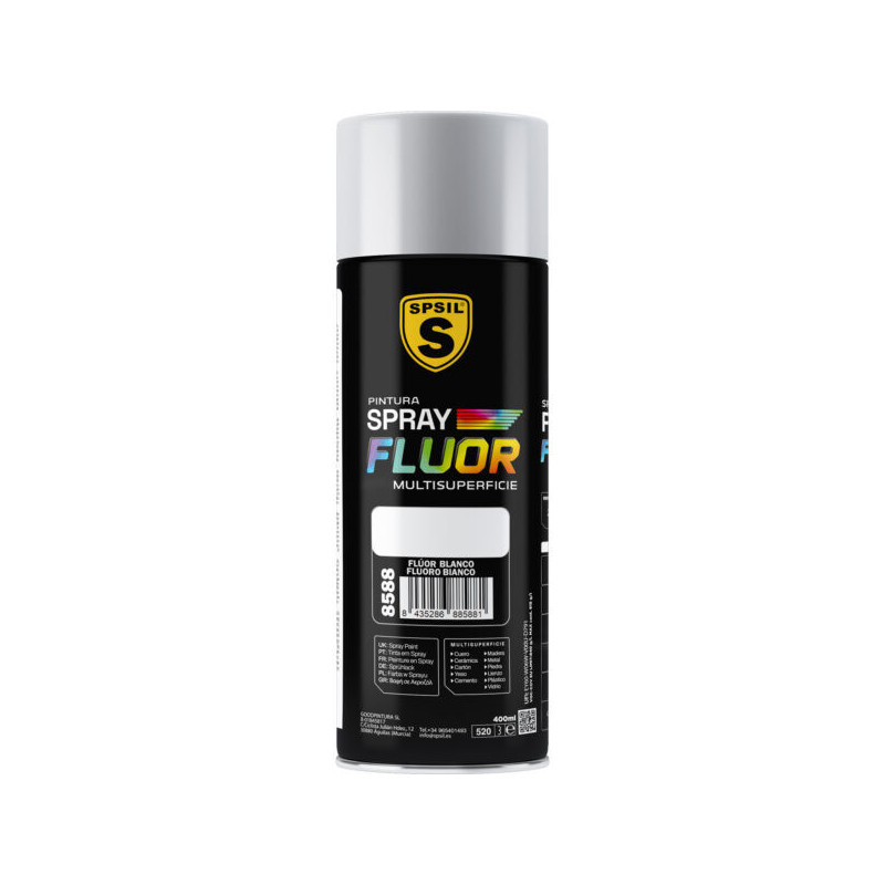 SPSIL Pintura Spray 400ml,Blanco  Fluorescente