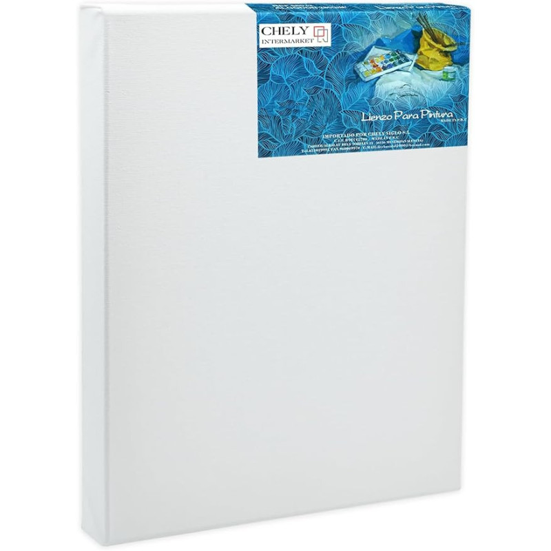 CHELY INTERMARKET MOD563 Lienzos Para Pintar 50x70 CM Bastidor Madera 24 MM Algodón Blanco