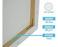 CHELY INTERMARKET MOD563 Lienzos Para Pintar 50x70 CM Bastidor Madera 24 MM Algodón Blanco
