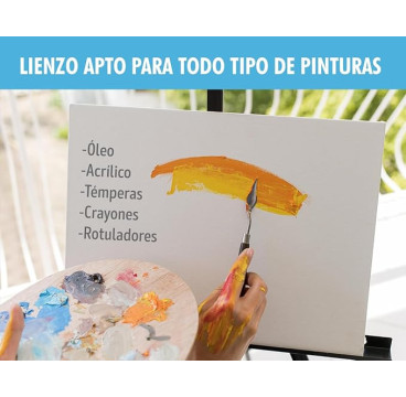 CHELY INTERMARKET MOD563 Lienzos Para Pintar 50x70 CM Bastidor Madera 24 MM Algodón Blanco
