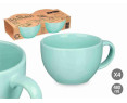 Set de 4 tazones verde menta de porcelana. 480 ml de capacidad. 15,5x12x7,8 Cm. Color: Verde Menta