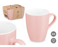 Set de 4 Tazas de Porcelana Rosa de 410 ml, Cada Taza: 12.5 x 8.8 x 10.8 cm, Set: 20 x 11.7 x 18.5 cm