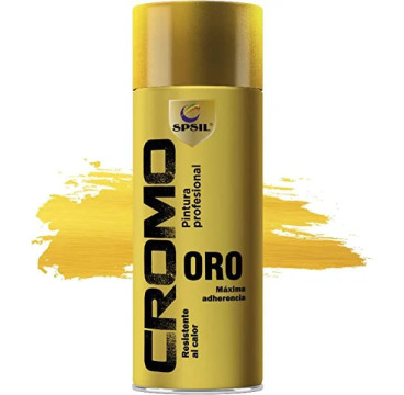 SPSIL Pintura Spray Metalizado 400ml,( Cromo Oro8599 , Paquete de 1 ),