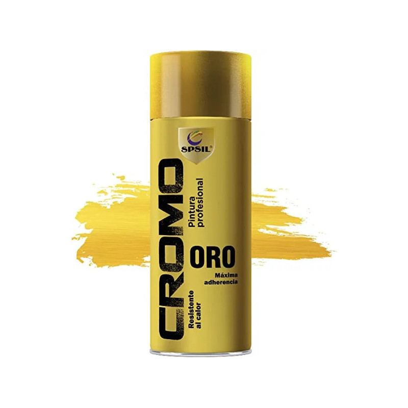 SPSIL Pintura Spray Metalizado 400ml,( Cromo Oro8599 , Paquete de 1 ),