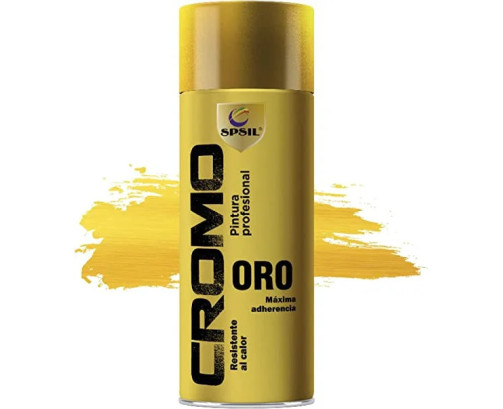 SPSIL Pintura Spray Metalizado 400ml,( Cromo Oro8599 , Paquete de 1 ),