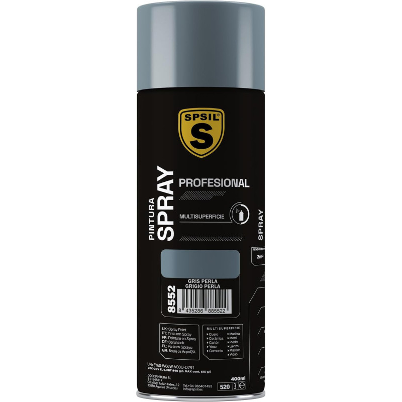 Pintura Spray GRIS PERLA  400ML 8552 （pack de 1）