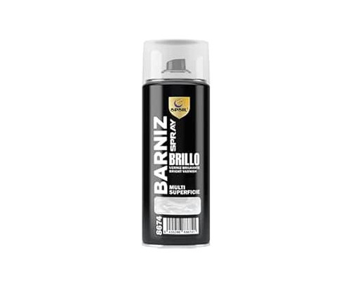 SPSIL Pintura Spray 400ml, ( Barniz Brillo 8574, Paquete de 1 )