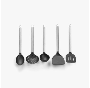 Kinvara Set 5 utensilios de cocina - Mango de acero inoxidable