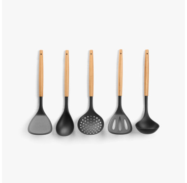 Kinvara Set 5 utensilios de cocina - Mango de bambú