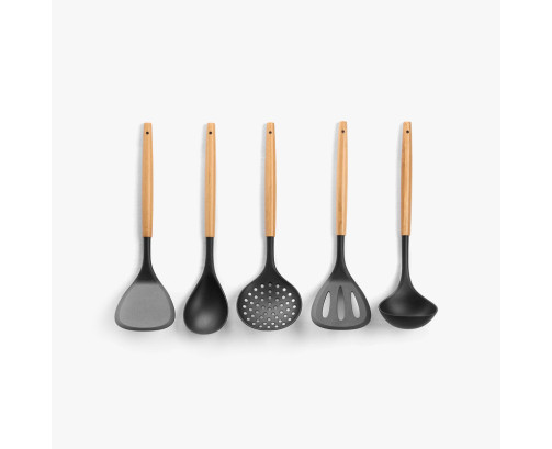 Kinvara Set 5 utensilios de cocina - Mango de bambú
