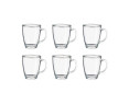 6 Tazas de Vidrio  310ml con Asa