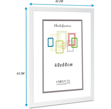 Marco de Foto 40x60 cm Color (Haya)(Blanco)(Negro)( Cerezo)(Wengué)(Plateado) MOD-254 Hecho de Madera, Ancho de moldura 2cm
