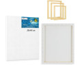 PACK 5 Lienzos Para Pintar 30x40 CM Bastidor Madera 16 MM Algodón Blanco Preimprimado Profesional Para Acrílico Óleo