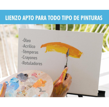 Lienzos Para Pintar 20x25 CM Pack 2 Unidades Bastidor Madera 16 MM Algodón