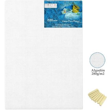 Pack 2 Lienzos Para Pintar 70x100 CM Bastidor Madera 16 MM Algodón Blanco