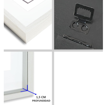 Marco con profundidad 13x18cm (Int 9x13cm) Blanco MOD 3503 madera con paspartu