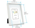 Marco con profundidad 20x25cm (Int 15x20cm) Blanco MOD 3503 madera con paspartu