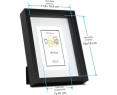Marco con profundidad 10x15cm (Int 7x10cm) Negro MOD 3503 madera con paspartu