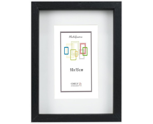 Marco con profundidad 10x15cm (Int 7x10cm) Negro MOD 3503 madera con paspartu