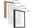 Marco con profundidad 10x15cm (Int 7x10cm) Negro MOD 3503 madera con paspartu