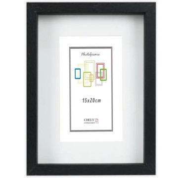 Marco con profundidad 15x20cm (Int 10x15cm) Negro MOD 3503 madera con paspartu.