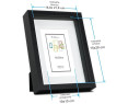Marco con profundidad 15x20cm (Int 10x15cm) Negro MOD 3503 madera con paspartu.