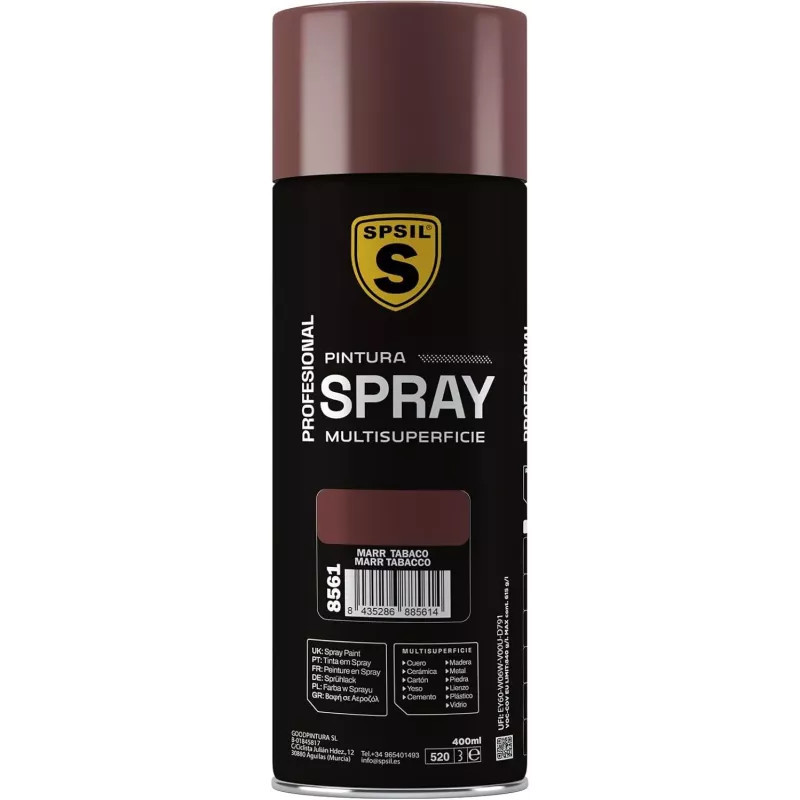 Pintura Spray 400ml,Color Marrón Tabaco Brillo 8561  SPSIL