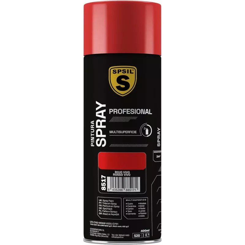 Pintura Spray Rojo Vivo 400 Ml Spsil  8517