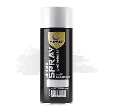 SPSIL Pintura Spray 400ml,( Blanco Brillo 8571, Paquete de 1 )Spray Acrílico para Metal / Madera / Plástico