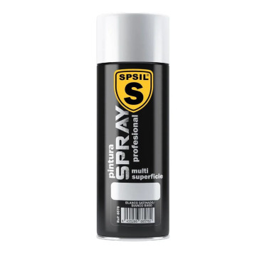 SPSIL Pintura Spray 400ml, ( Blanco Satinado 8578, Paquete de 1 ),Spray Acrílico para Metal / Madera / Plástico