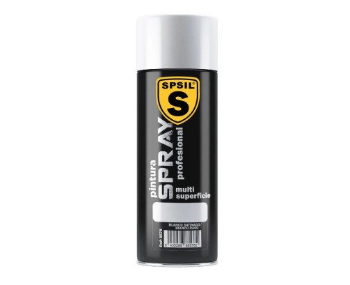 SPSIL Pintura Spray 400ml, ( Blanco Satinado 8578, Paquete de 1 ),Spray Acrílico para Metal / Madera / Plástico
