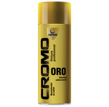 SPSIL Pintura Spray Metalizado 400ml,( Cromo Oro8599 , Paquete de 1 ),