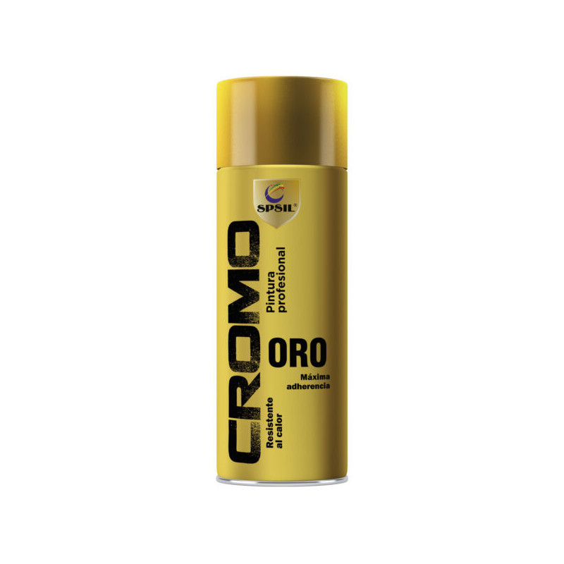 SPSIL Pintura Spray Metalizado 400ml,( Cromo Oro8599 , Paquete de 1 ),