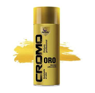 SPSIL Pintura Spray Metalizado 400ml,( Cromo Oro8599 , Paquete de 1 ),