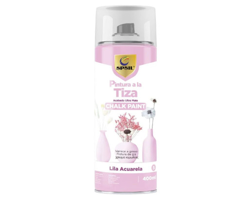 Pintura Spray a la Tiza Color Pastel Acabado Ultra Mate - Lila Acuarela 400ml SPSIL T-005