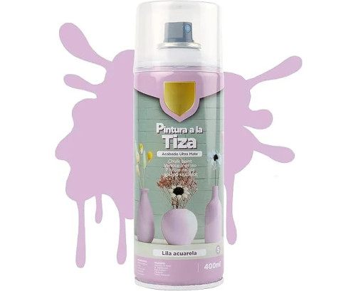 Pintura Spray a la Tiza Color Pastel Acabado Ultra Mate - Lila Acuarela 400ml SPSIL T-005