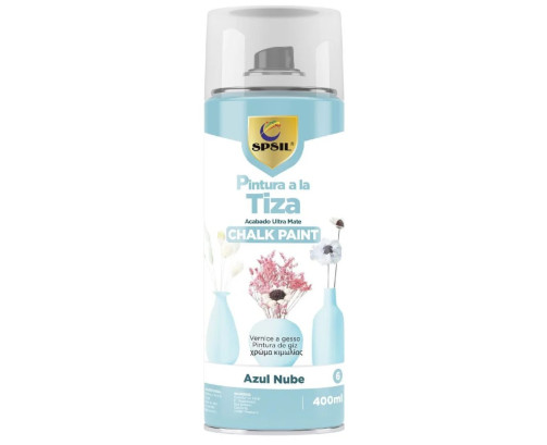 Pintura Spray a la Tiza Color Pastel Acabado Ultra Mate - Azul Nube 400ml ,SPSIL T-006