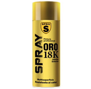 Pintura Spray Especial Oro 18K Multicolor Profesional 400ml Adecuado Metal Madera y Plástico Pack de 1 unidad