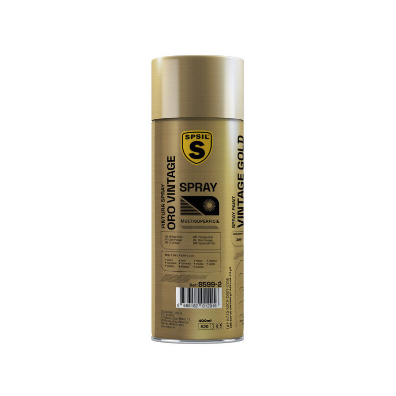 Pintura Spray Especial Oro Vintage Multicolor Profesional 400ml Adecuado Metal Madera y Plástico,8599-2